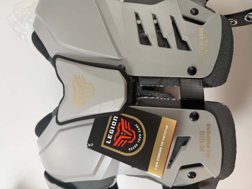 Legion M-100 Football Shoulder Pads Youth XLarge 15"-16" Gray New With Tags